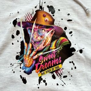 Freddy Krueger Sweet Dreams Halloween Horror XL Heather Grey Hooded Sweatshirt
